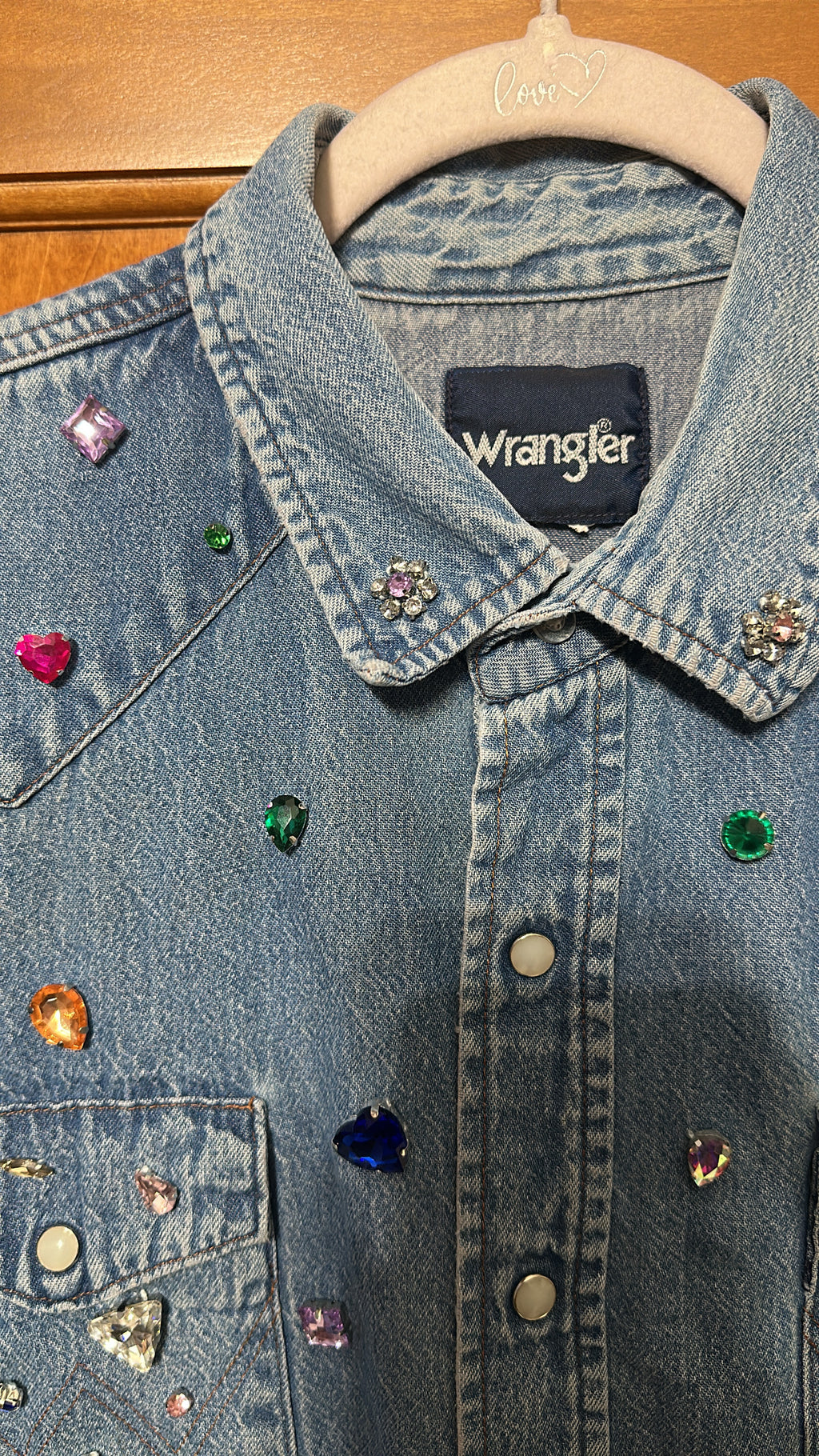 Bejeweled Denim Shirt