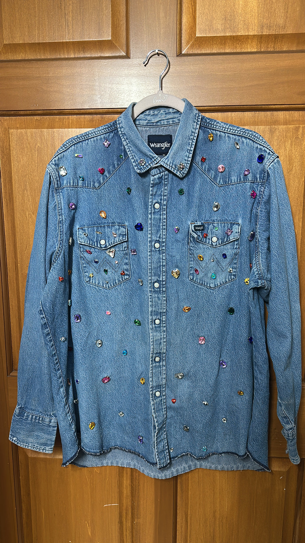 Bejeweled Denim Shirt