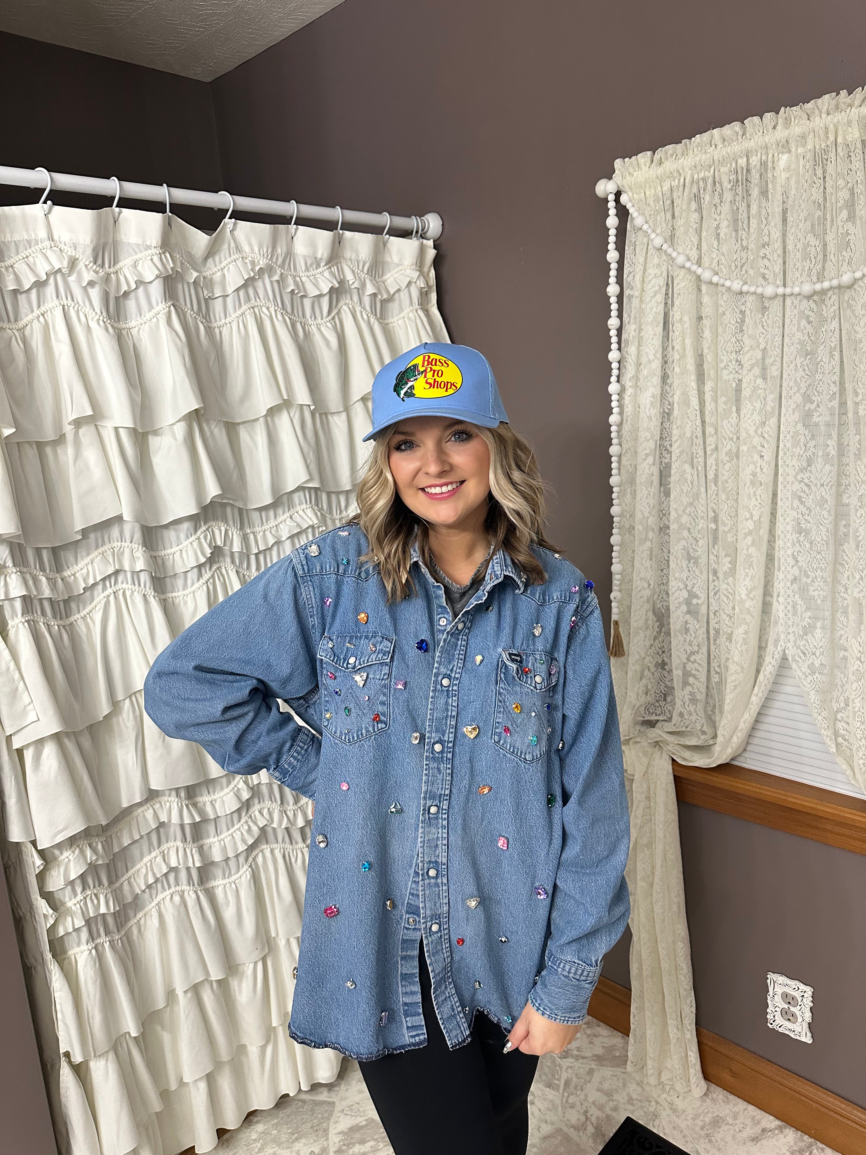 Bejeweled Denim Shirt